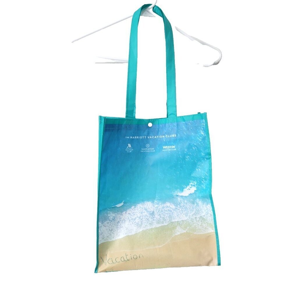 Marriott Vacation Club Reusable Shopping Bag New Beach Ocean Scene Snap Closure